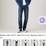 Mens Levis 502" Taper Jeans in blue. Image 7