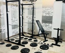 Power Rack Olympic Weights Barbell Dumbbells Bench