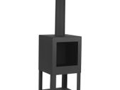 Esschert Design Outdoor Fireplace with Firewood Storage Black FF410