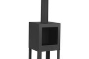 Esschert Design Outdoor Fireplace with Firewood Storage Black FF410