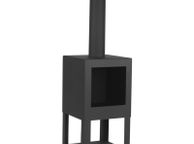 main image for ad Esschert Design Outdoor Fireplace with Firewood Storage Black FF410