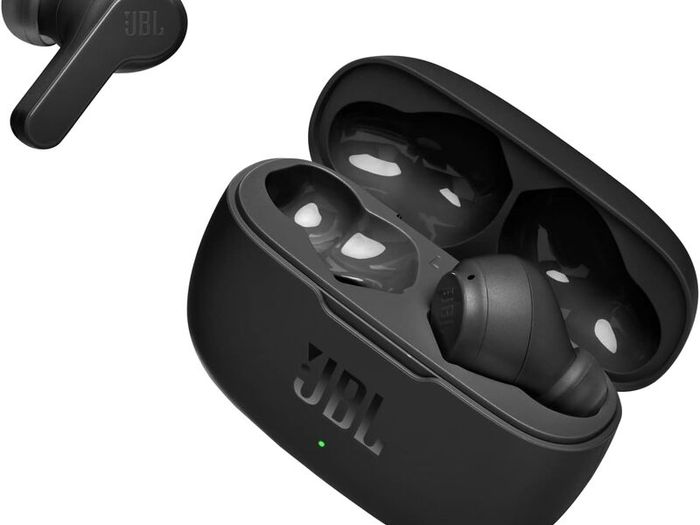 JBL Wave 200TWS Wireless in-Ear Headphones-Bluetooth Headphones with Deep Bass Sound and IPX2 Water Resistance, Complete with Charging case (New)