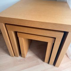 nest of tables solid light oak
