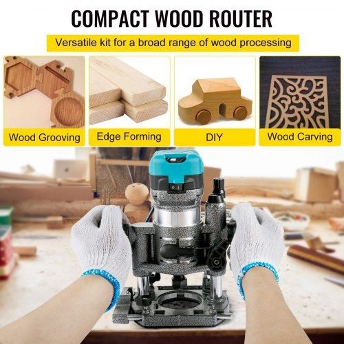 Router Tool, 710W Wood Router, Router for Woodworking w/ Three Router Collets, Wood Router Tool w/ Tilt & Plunge Base, Woodworking Router w/ Aluminum Shell and 13000 - 33000 r/min Rotating Speed (FREE SHIPPING)