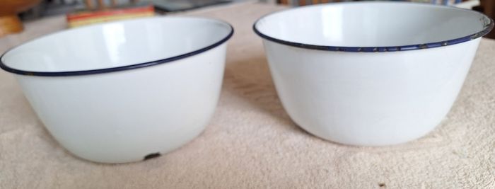 FREE 2 Vintage Enamel Pudding Bowls