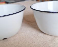 FREE 2 Vintage Enamel Pudding Bowls