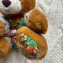 PMS Teddy Bear Vintage Stuffed Plush Toy in Floral suit Used Please look at the pictures Image 4