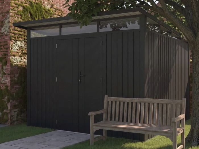 Metal Shed Heavy Duty With Slanted-(9.5ft x 10.3ft/2.9 x 3.1m )