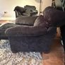 Black reclining lounger armchair Image 2