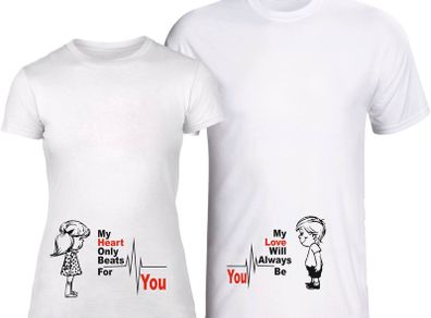 Valentines day couple t-shirts Heart Beat