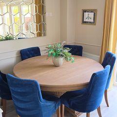Next Plush Velvet Navy Dining Chairs