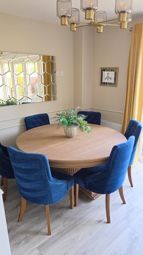 Next Plush Velvet Navy Dining Chairs
