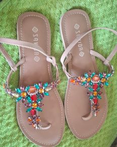 Diamante thong sandals