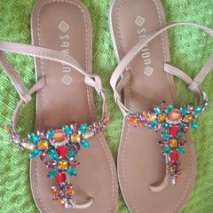 Diamante thong sandals