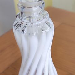 Vintage Opalique Glass Candlestick/Carisma Cologne Bottle Avon Empty Bottle 9.5"