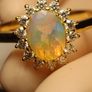 Lovely Quality Natural Ethiopian Opal and Lab Grown Diamond Dress Ring. Image 10