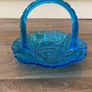 Vintage Pressed Blue Glass Bon Bon Dish Image 3