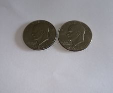 Pair of Vintage 1978 US Eisenhower One Dollar Coins
