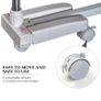 4-Layer Folding Cloth Rail, Adjustable Garment Rack with Wheels for Bedroom, Balcony, Silver Image 4
