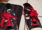 converse blue red shoes