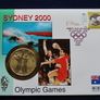 Olympics Australia 5 Dollars 2000 first day Handball coin & stamp cover Image 2