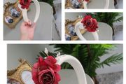Brand new red and ivory pearl crown headband headpiece fascinator