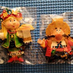2 pc Hand-Painted Magnet Suitable for Fridge, Ukraine, new.