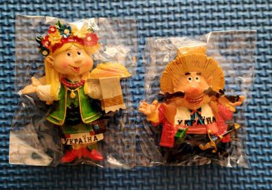 2 pc Hand-Painted Magnet Suitable for Fridge, Ukraine, new.