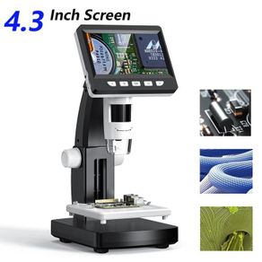 1000X 4.3" LCD Digital Microscope 1080P Coin Microscopio 8 LED Lights USB Magnifier Soldering Repair Video Microscope for Coin