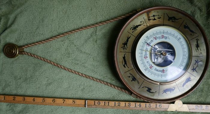 Vintage Zodiac Barometer Hygrometer Wall Hanging West Germany