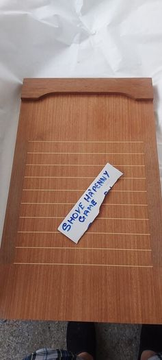 Shove ha'penny game ,hard wood,,well made ,,coins rules included etc ,buyer collects or pays postage thank you, sold as seen ,,came from Wales closed down pub,,nice inlaid in wood