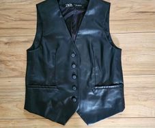 Zara Faux Leather Waistcoat Top