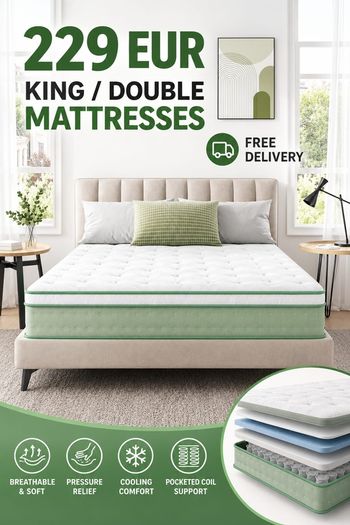 Brand New Double 4ft6 King 5ft Size Pillow Top Tufted Pocket Sprung Mattress Available