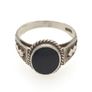 Vintage 925 Sterling Silver Black Onyx Signet Style Ring Image 3