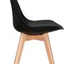 Retro Modern Dining Chairs  Lorenzo Plastic Chairs with Cushioned Pad Seat  Solid Beech Wooden Legs Side Chair for Living Room Kitchen Office Lounge Black, Pack of 2 Image 3