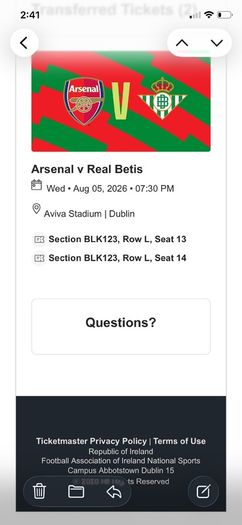 arsenal tickets