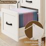31 Inch Lateral Filing Cabinet with 1 Door & 3 Drawers, Wood Farmhouse Home Office Printer Stand, Rustic White for A4/Letter Suspension Files Image 3
