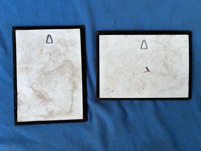 Pair of vintage velvet wall plaques