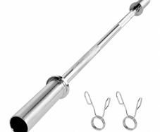 4FT Chrome Barbell Bar for 2-Inch Weight Plates, Knurled Grip, 500lb Capacity for Weightlifting & Strength Training