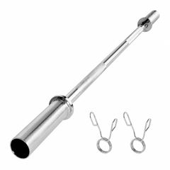4FT Chrome Barbell Bar for 2-Inch Weight Plates, Knurled Grip, 500lb Capacity for Weightlifting & Strength Training