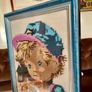 Vintage Wool Needlepoint Brother & Sister Wall Art Framed Textile Decor Image 10