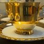 Gold Lustre white mini teacups and sauces by TK Thun Czechoslovakian Image 5