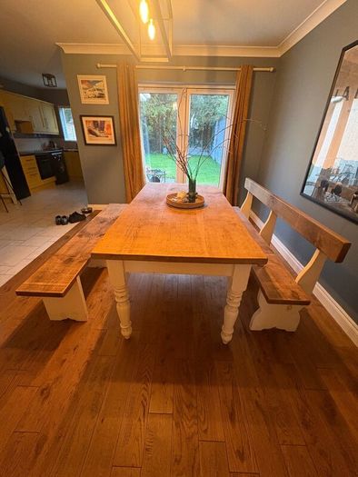 Solid Wood Dining Table & Benches
