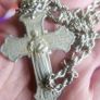 Vintage Cross Saint Anthony of Padua Saint Francis of Assisi Double Sided Italy (chain46cm - Cross 6cm) Image 6