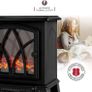 NEW SALE | Electric Fireplace Stove Heater 2000W with Fire Flame Effect, 2 Heat Settings, Adjustable Thermostat, Freestanding Portable Electric Log Wood Burner Effect Image 5