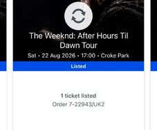 4 seated tickets to The Weeknd - Ticketmaster genuine