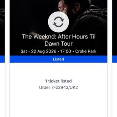 4 seated tickets to The Weeknd - Ticketmaster genuine