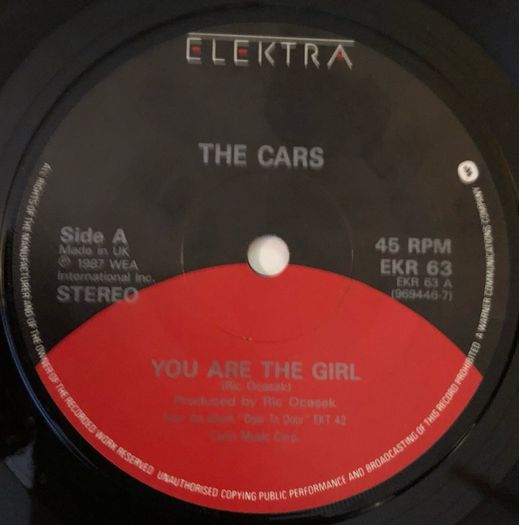 The Cars - You Are The Girl (1987) 7"