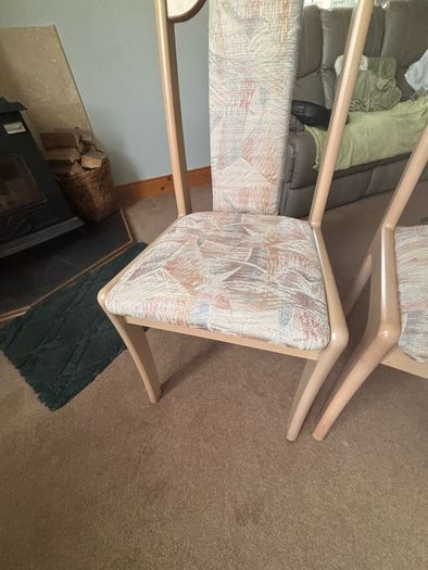 Dining Chairs - wooden frame & material chair (8)