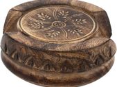 Handmade Wood Drink Coasters Set of 6 in a Lotus Shaped Holder with Rustic Design- 5